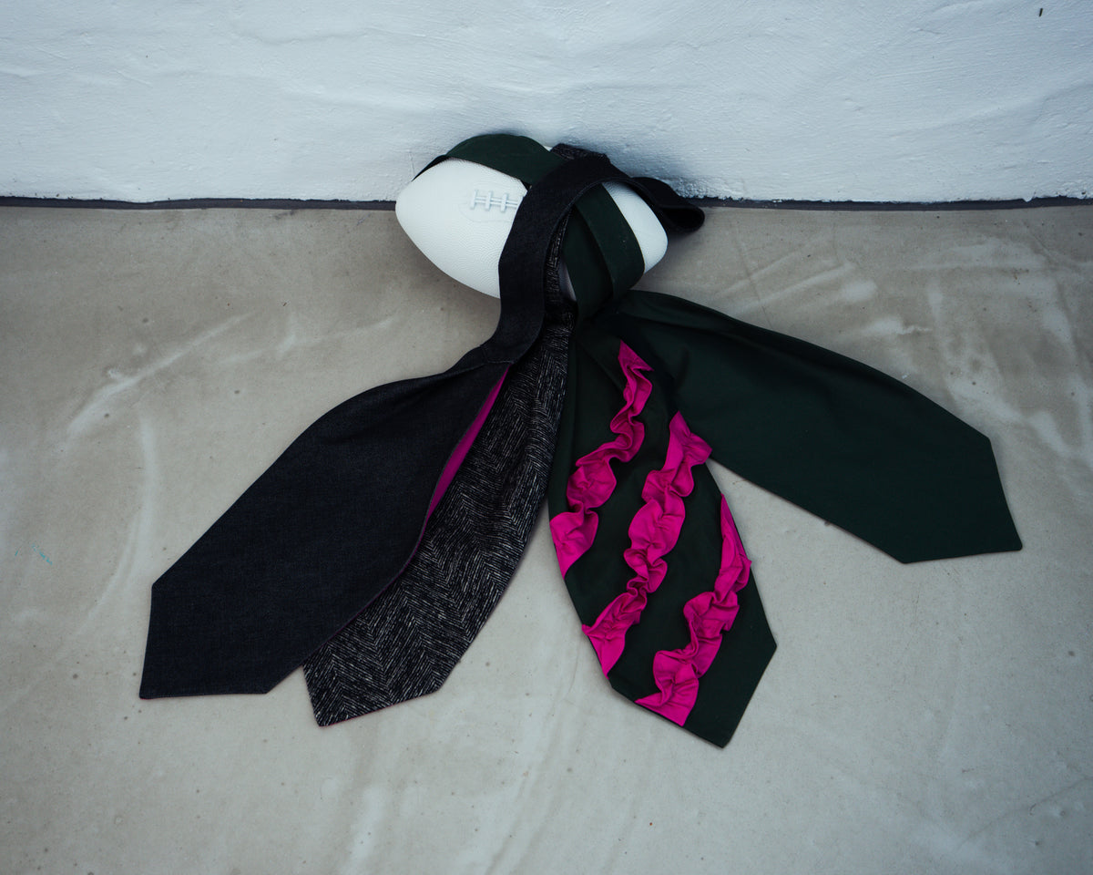 HORIZONTAL RUGBY Green Slip Tie