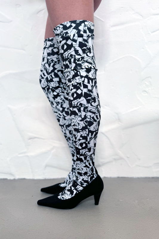 HORIZONTAL RUGBY Printed Stockings
