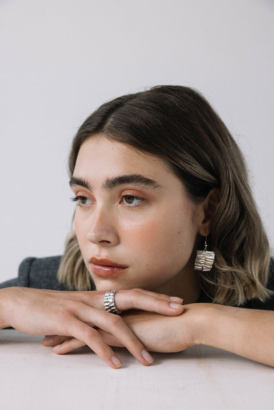 HORIZONTAL RUGBY Ruffle Earrings