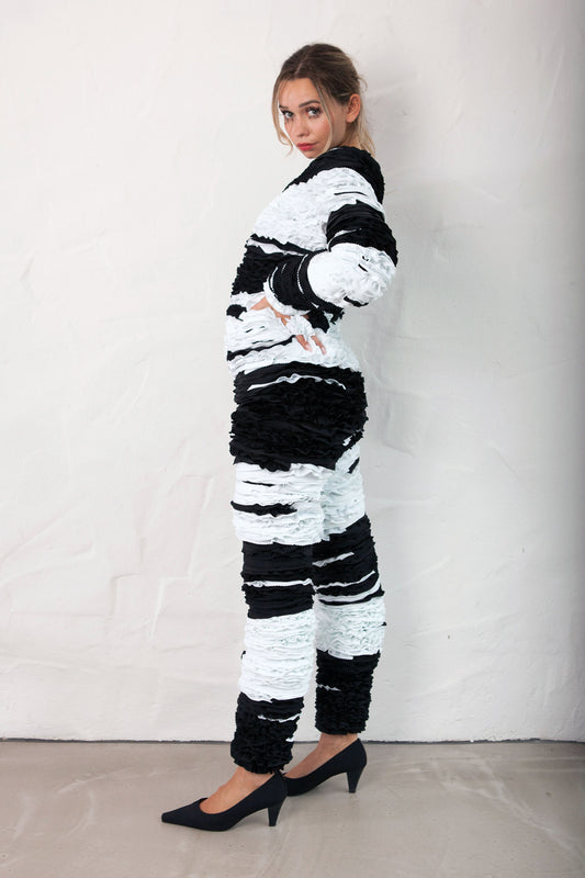HORIZONTAL RUGBY Ruffle Catsuit