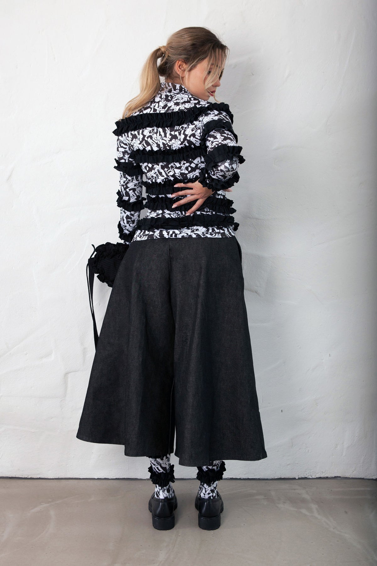 HORIZONTAL RUGBY Denim Culottes