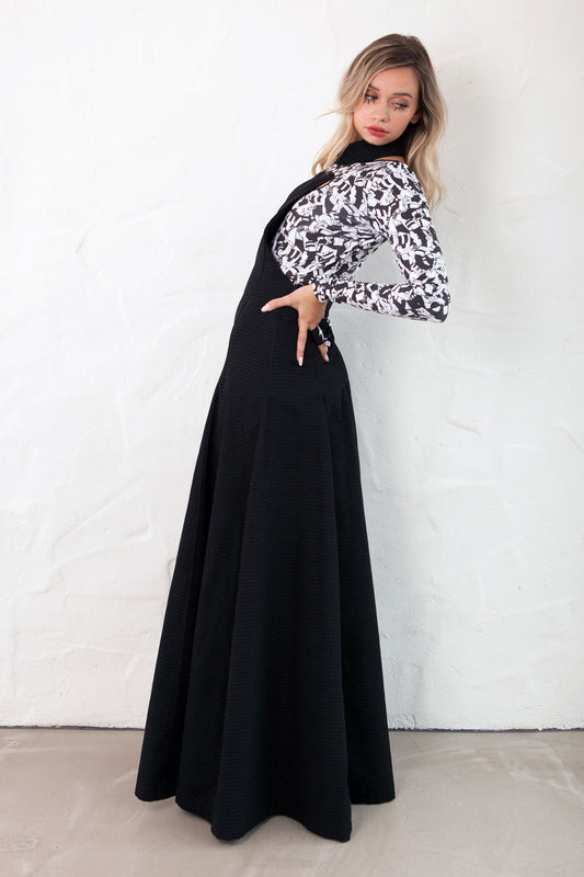 HORIZONTAL RUGBY Cut-Out Volume Dress