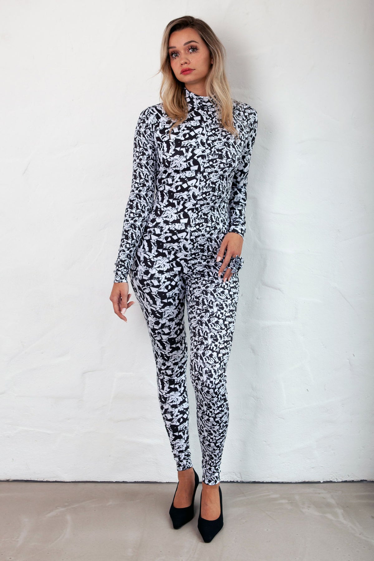 HORIZONTAL RUGBY Split Print Catsuit