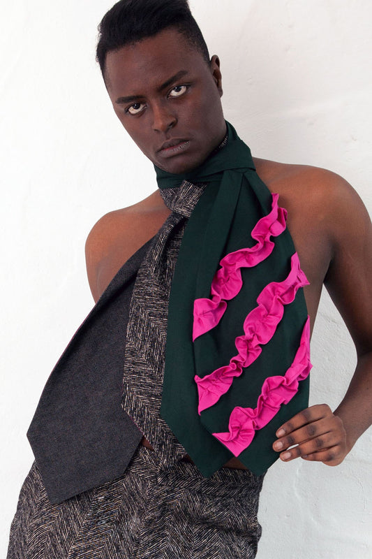 HORIZONTAL RUGBY Green Slip Tie
